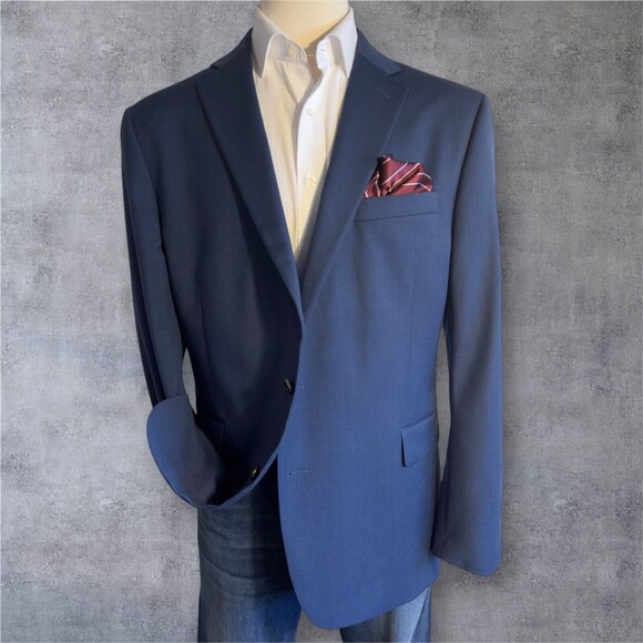 STAFFORD Classic Mens Blazer Sport Coat Two Button Jacket 50R WOOL Blend Suits - Picture 2 of 12
